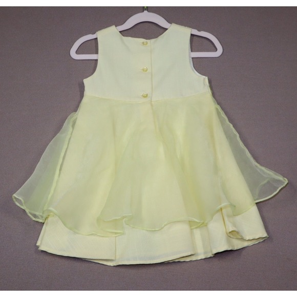 Bonnie Jean Little Girls Vintage Yellow Tulle Overlay Dress - Size 3T - Picture 2 of 6